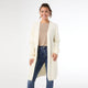 Ciana Lattice Back Cardigan with Pockets - Winter White