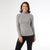 Kamryn Funnel Neck Rib Knit Top - Light Heather Grey