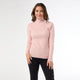 Kamryn Funnel Neck Rib Knit Top - Dusty Rose