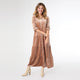 Romance Imagined Velour Dress - Apricot Buff