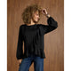 Taleah Long Sleeve Ruffle Blouse - Black