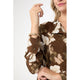 Denisa Sheer Floral Print V-Neck Woven Top - Floral Print