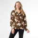 Denisa Sheer Floral Print V-Neck Woven Top - Floral Print