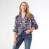 Ravenna Sheer Print V-Neck Blouse