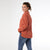 Michela Long Sleeve V-Neck Top - Rust