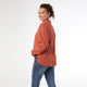 Michela Long Sleeve V-Neck Top - Rust