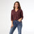 Michela Long Sleeve V-Neck Top - Raisin