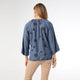 Gisella 3/4 Sleeve Top with Circle Bursts - Denim