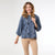 Gisella 3/4 Sleeve Top with Circle Bursts - Denim