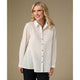 Nadina Button Front Blouse with Textured Detail - Ivory