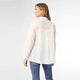 Nadina Button Front Blouse with Textured Detail - Ivory