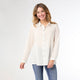 Nadina Button Front Blouse with Textured Detail - Ivory