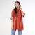 Maddie Hooded Tunic Top - Rust