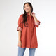 Maddie Hooded Tunic Top - Rust