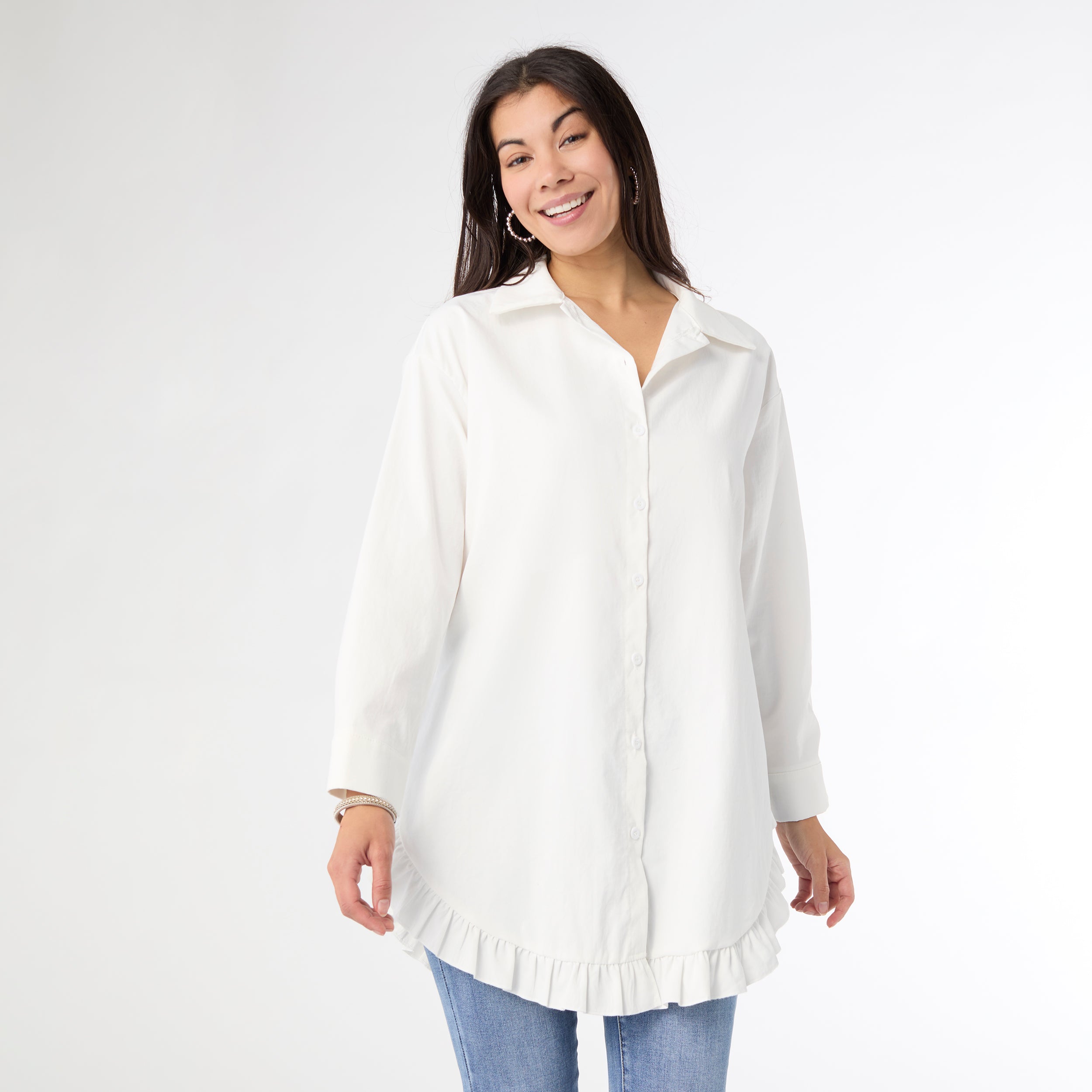 Dominique Tunic Top with Ruffle Bottom – COCO CARMEN