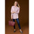 Tianna Striped Tunic Top with Cinched Sleeve - White/Black