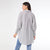 Tianna Striped Tunic Top with Cinched Sleeve - White/Black