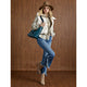 Becca Flannel Shirt with Distressing - Ivory/Blue/Brown