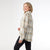 Becca Flannel Shirt with Distressing - Ivory/Blue/Brown