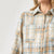 Becca Flannel Shirt with Distressing - Ivory/Blue/Brown