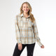 Becca Flannel Shirt with Distressing - Ivory/Blue/Brown