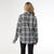 Becca Flannel Shirt with Distressing - Ivory/Black/Purple