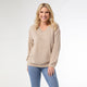Skyler Super Soft V-Neck Textured Top - Taupe