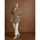 Lindi Loose Fitting Quarter Snap Front Top with Pockets - Mushroom
