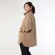 Lindi Loose Fitting Quarter Snap Front Top with Pockets - Mushroom