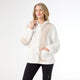 Tatyana Pieced Quilted Hooded Sweatshirt - Ivory/Beige