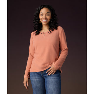 Maylee Soft Brushed V-Neck Top - Deep Sea
