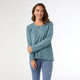 Maylee Soft Brushed V-Neck Top - Deep Sea