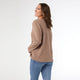 Maylee Soft Brushed V-Neck Top - Mushroom