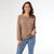 Maylee Soft Brushed V-Neck Top - Mushroom