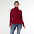 Ariana Turtleneck Top with Scalloped Trim - Burgundy