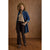 Ariana Turtleneck Top with Scalloped Trim - Chocolate