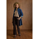 Ariana Turtleneck Top with Scalloped Trim - Chocolate