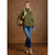 Phoenix Quilted Button Mock Neck Top - Mid Heather Grey