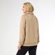 Phoenix Quilted Button Mock Neck Top - Taupe