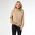 Phoenix Quilted Button Mock Neck Top - Taupe
