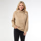Phoenix Quilted Button Mock Neck Top - Taupe