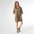 Seri Faux Suede Dress with Rivet Detail