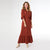 Bixby Long Sleeve Tiered Maxi Dress - Rust