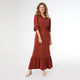 Bixby Long Sleeve Tiered Maxi Dress - Rust