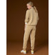 Hilarie Two-Tone Zip Front Sweatshirt - Camel/Ivory