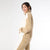Hilarie Two-Tone Zip Front Sweatshirt - Camel/Ivory