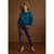 Printed Jasmine Zip Pocket Legging - Merlot/Navy