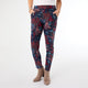 Printed Jasmine Zip Pocket Legging - Merlot/Navy