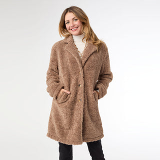 Isabella Button Front Coat - Mushroom