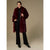 Evelyn Faux Fur Shawl Collar Coat - Merlot